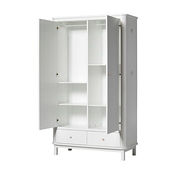 Garderob 2 dörrar Wood vit / vit Oliver Furniture 