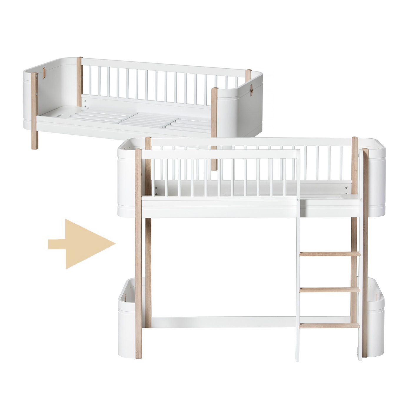 Ombyggnadsset Mini+ Juniorsäng till Loftsäng Mini+