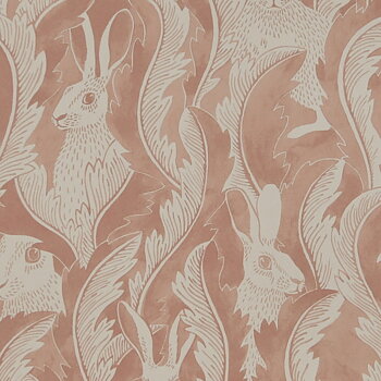 Tapet Hares in Hiding Dusty Pink Långelid / von Brömssen