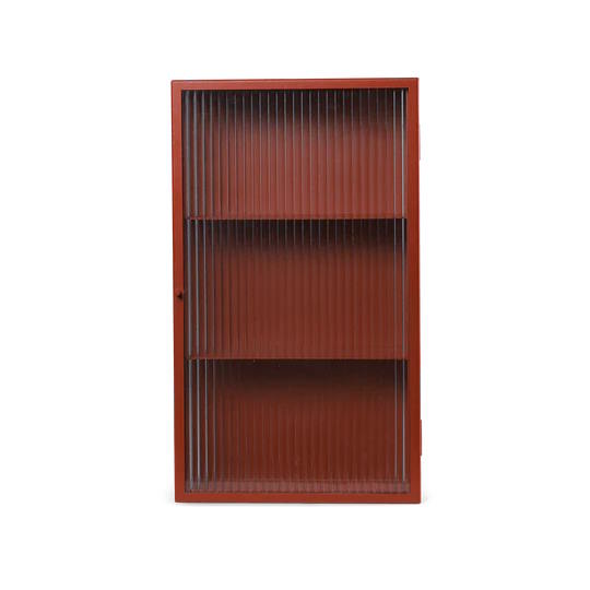 Haze Väggskåp Reeded Glas Röd Ferm Living