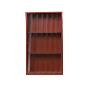 Haze Väggskåp Reeded Glas Röd Ferm Living