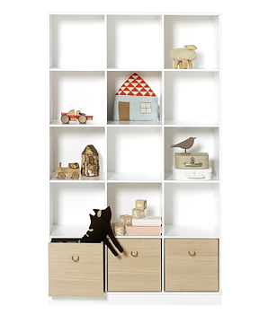 Wood hylla vertikal 3 x 5 sockel Oliver Furniture 