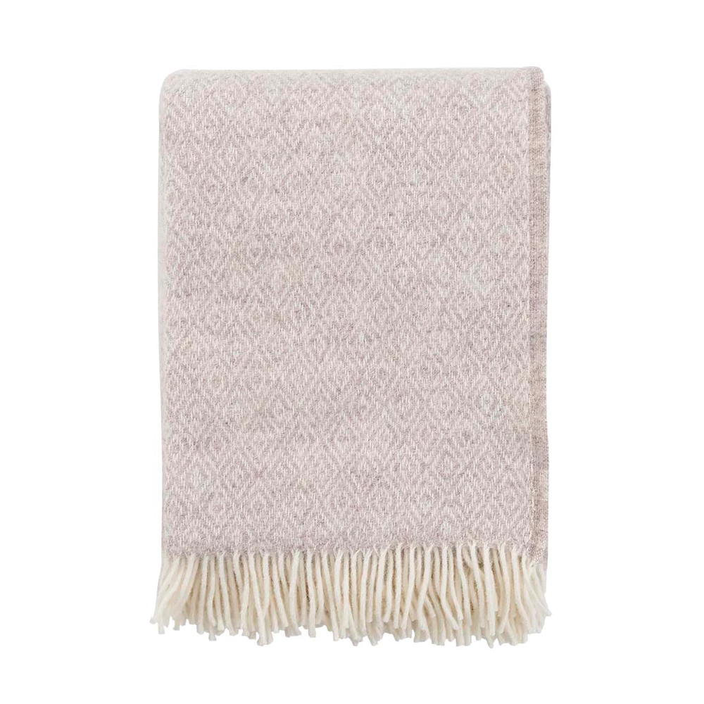 Stella pläd lammull beige Klippan Yllefabrik