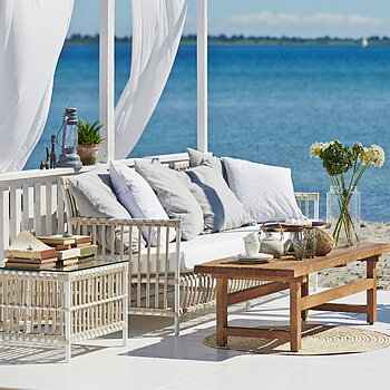 Caroline Exterior Sidobord Dove White Sika-Design