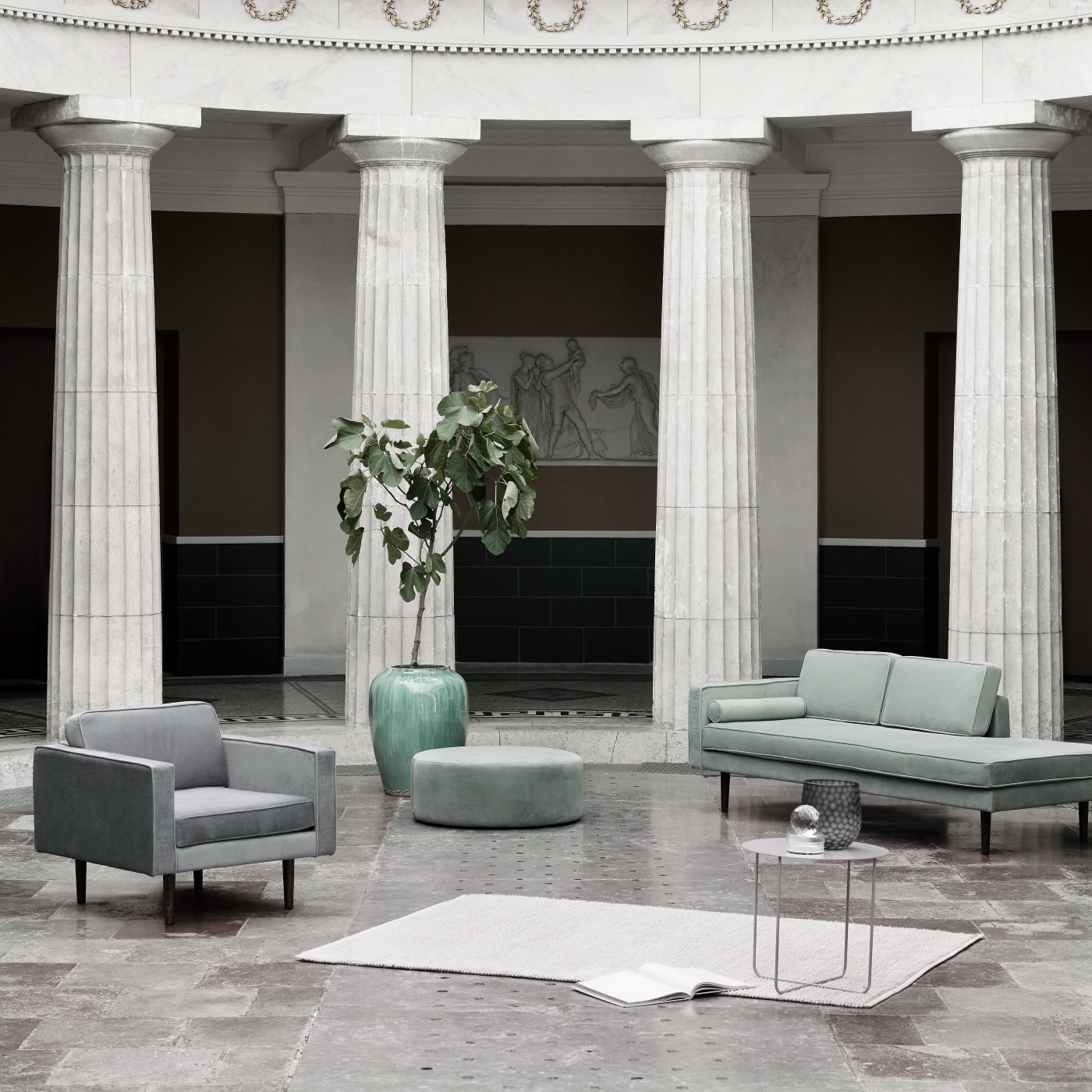 Chaise lounge Chinois Green sammet WIND Broste Copenhagen - 2