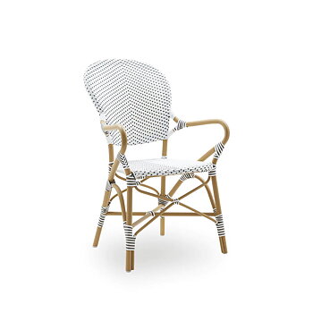 Isabell karmstol ALU EXTERIOR ALMOND vit Sika-design