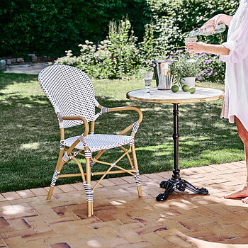 Isabell karmstol ALU EXTERIOR ALMOND vit Sika-design