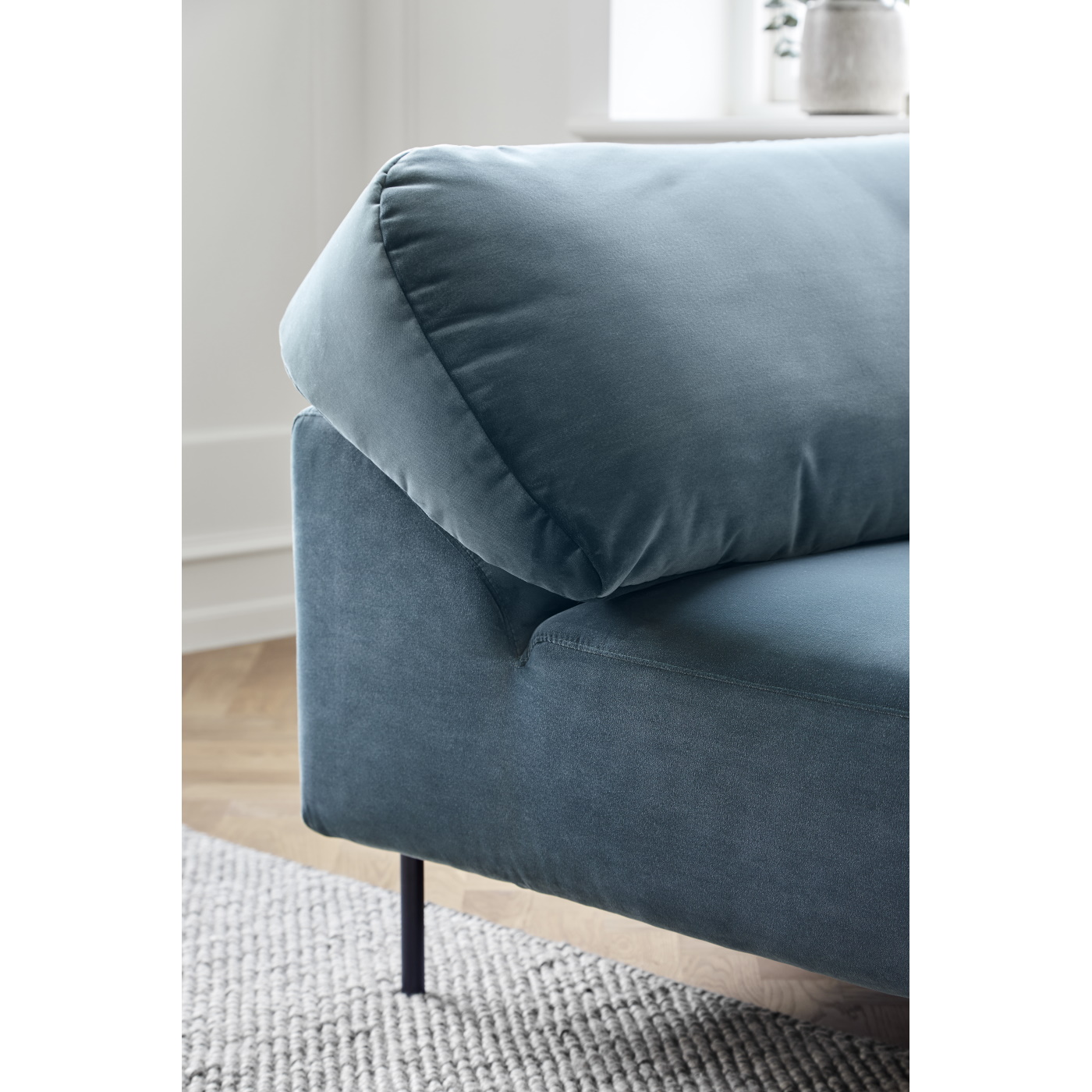 Soffa Collar 3-sits sammet, Woud - 3