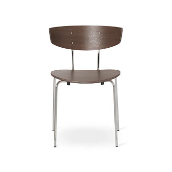 Herman Dining Chair Chrome rökt ek Ferm Living