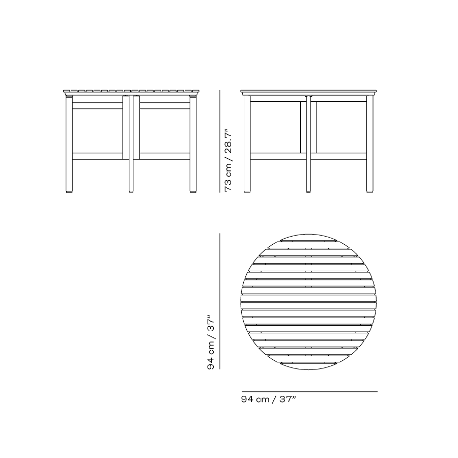 SELANDIA bord runt 94 cm Fritz Hansen - 6