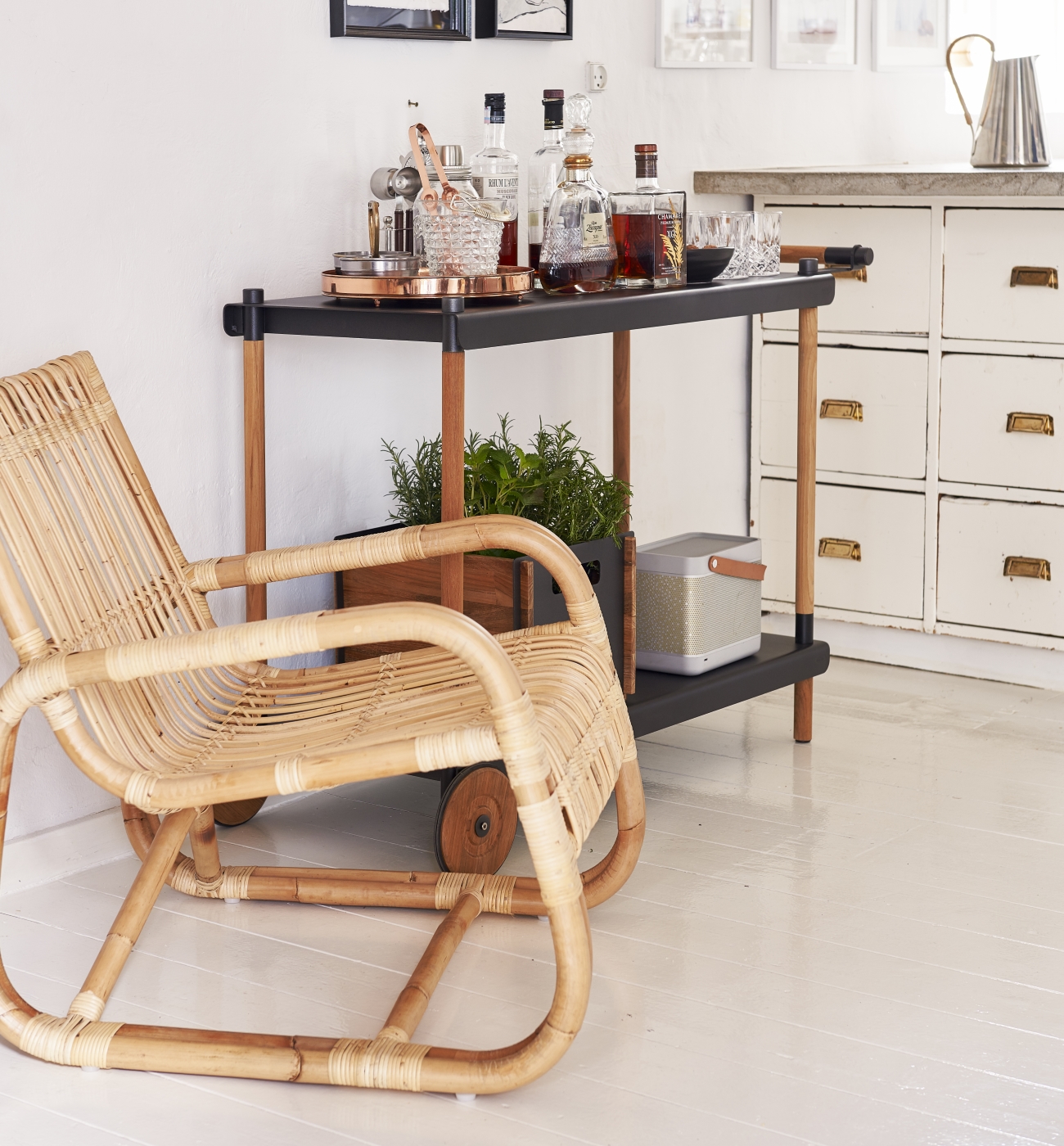 Frame serveringsvagn teak lavagrå Cane-line - 3