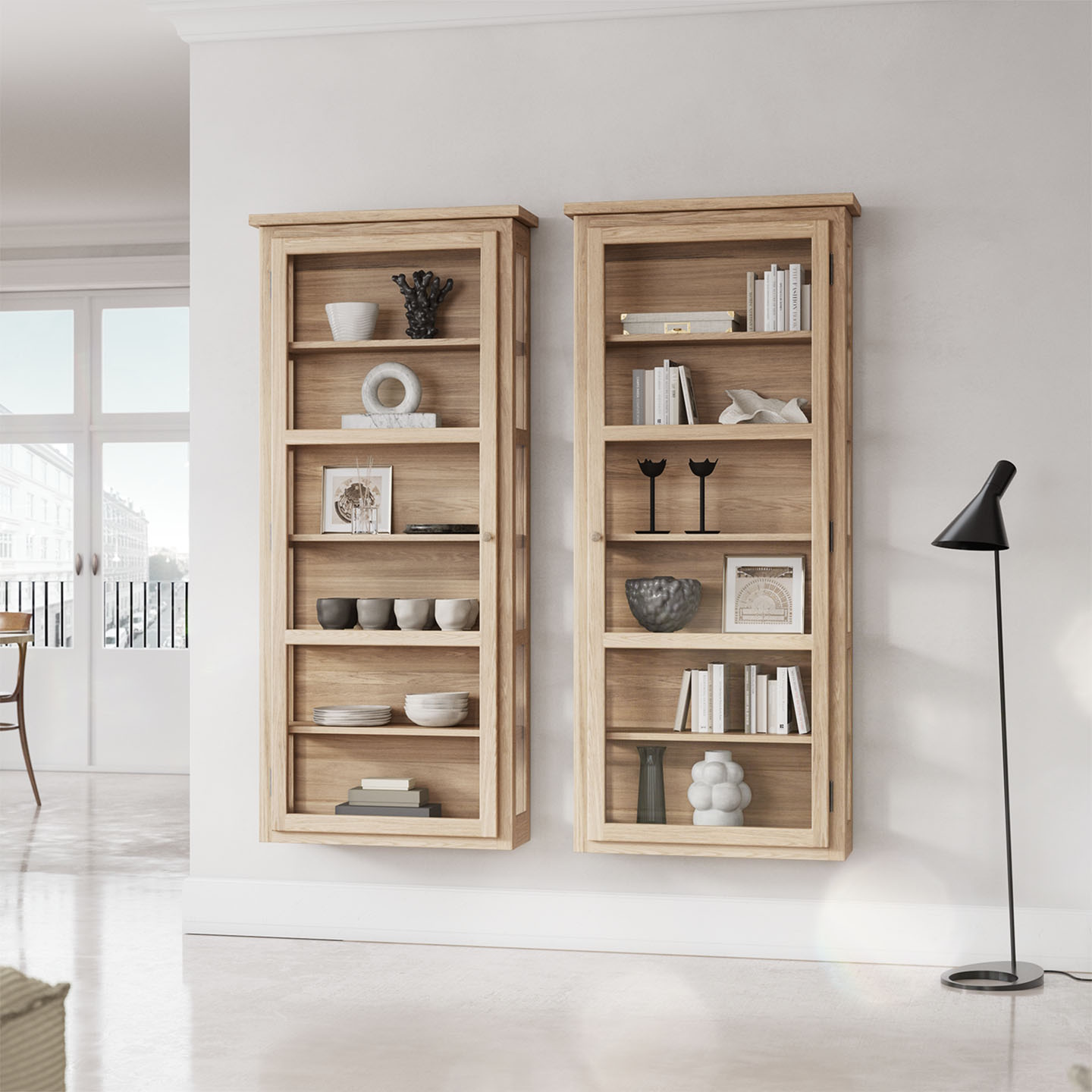 Vitrinskåp Vägghängt N4 Light Oak  Lindebjerg Design - 4