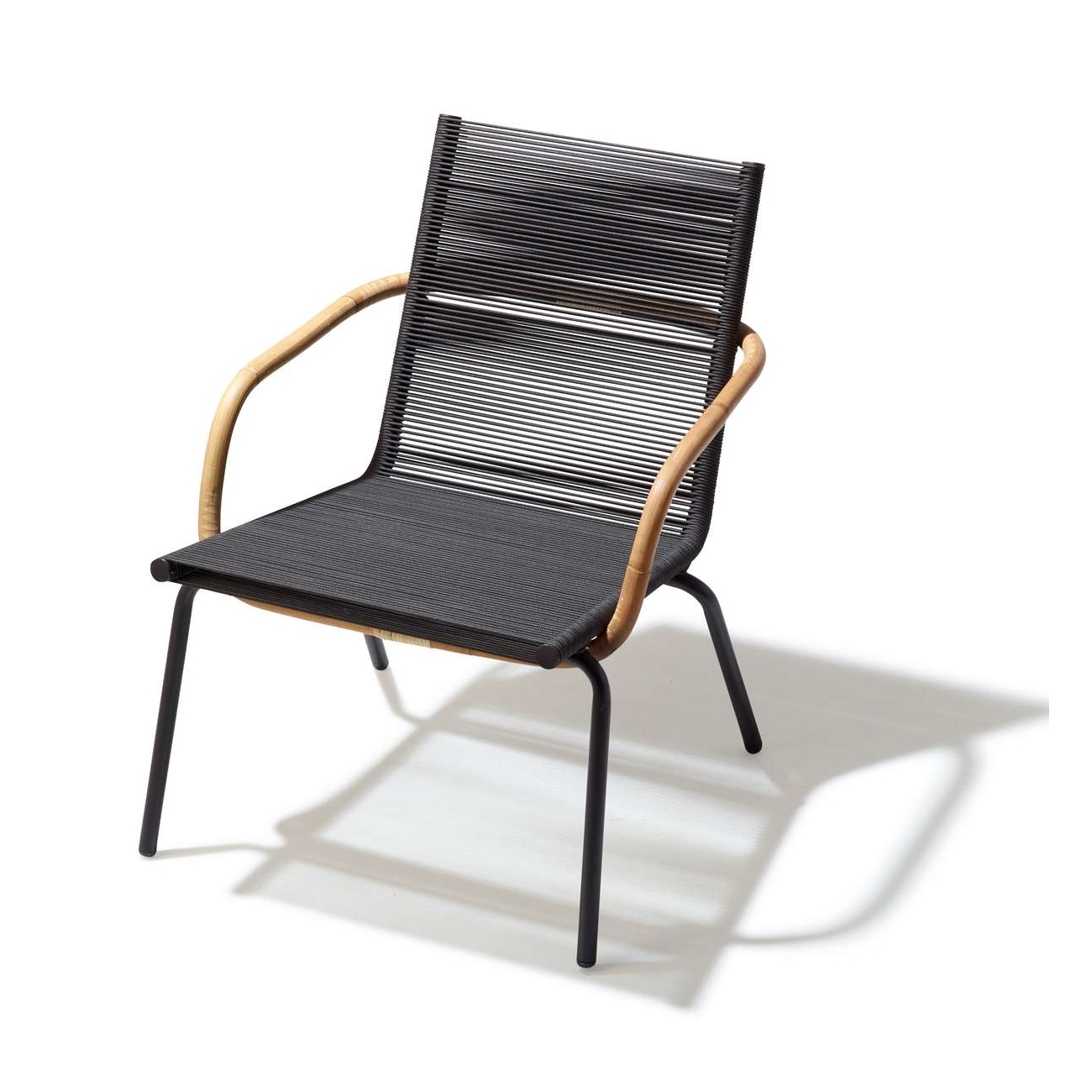 Sidd loungef†t”jl m/rattan armst”d, stapelbar