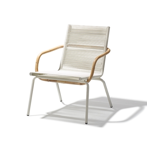 Sidd loungef†t”jl m/rattan armst”d, stapelbar