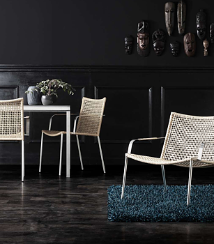 Straw matstol armstöd ROUND WEAVE, Cane-line