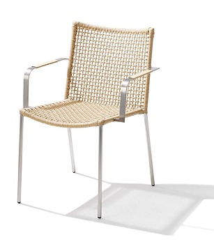 Straw matstol armstöd ROUND WEAVE, Cane-line