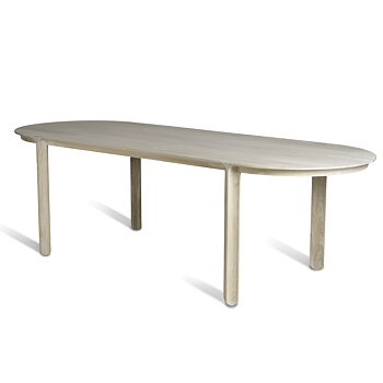 Ovalt matbord 258 cm  vitpigmenterad  ek Amor Mavis 