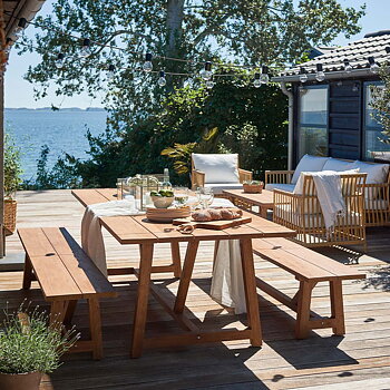 Utebord i teak 100 x 240 cm George Sika-Design