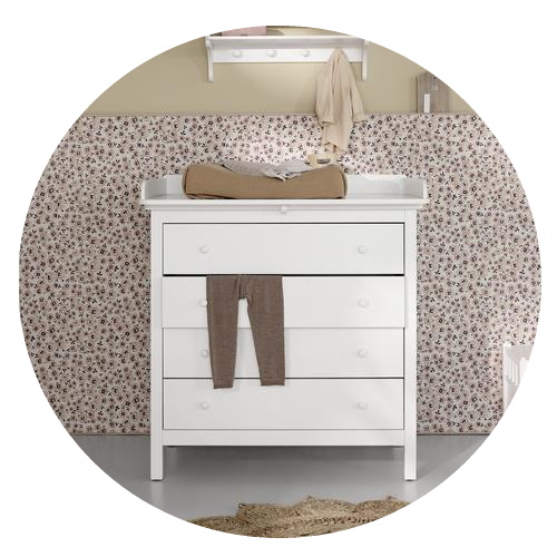 Skötbordsbyrå Seaside fyra lådor vit Oliver Furniture  - 2