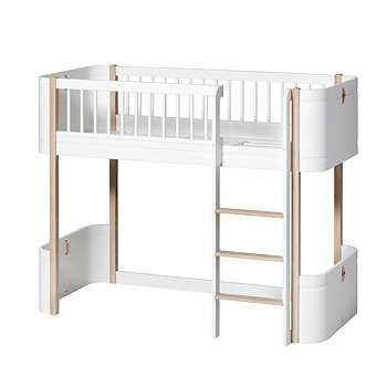 Loftsäng Wood Mini+ vit/ek Oliver Furniture