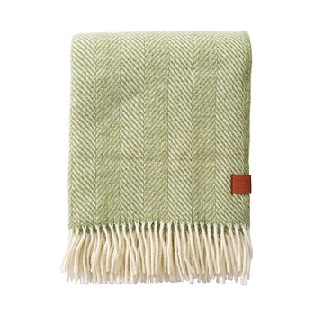 Herringbone ullpläd aloe vera Klippan Yllefabrik