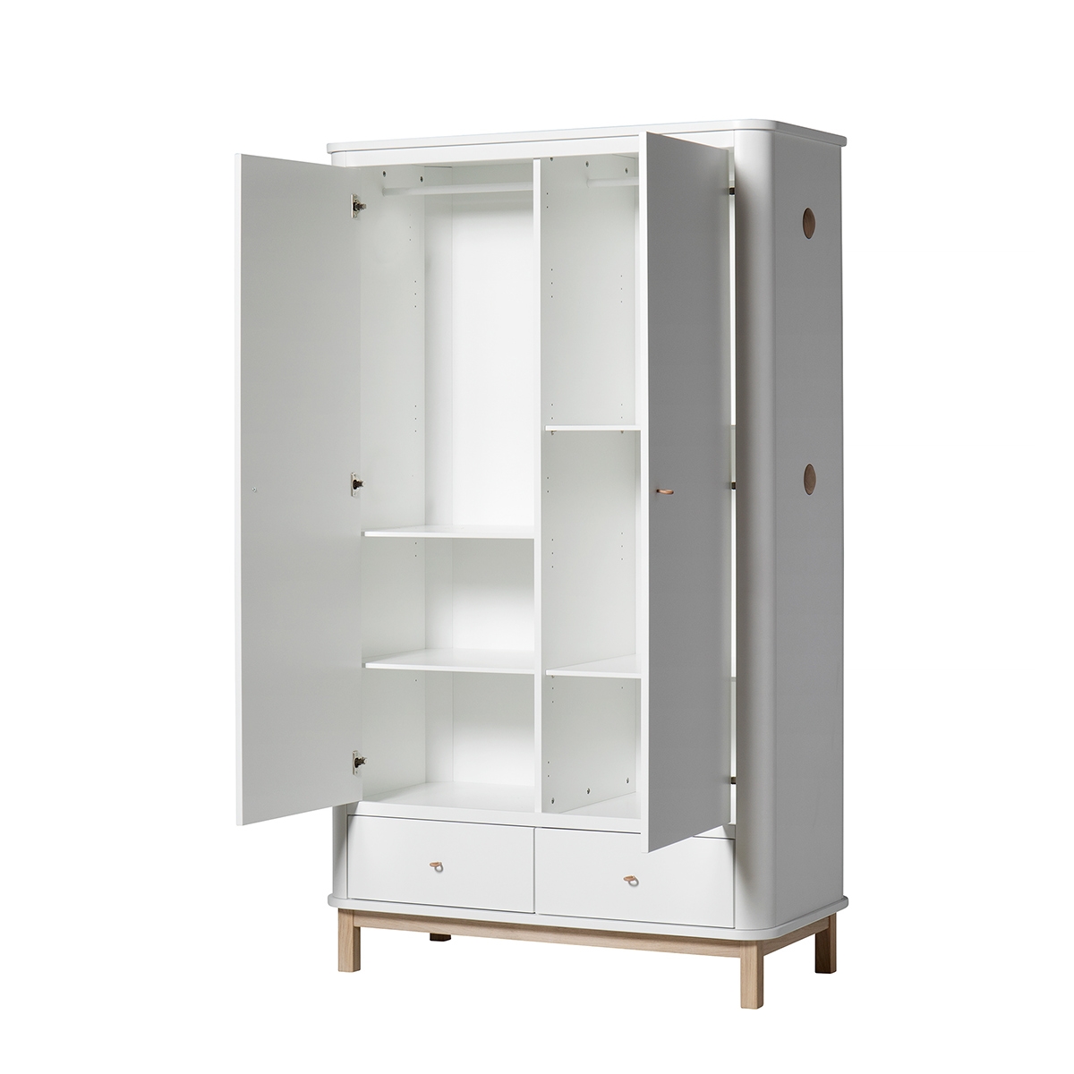 Garderob Wood vit/ek Oliver Furniture  - 4