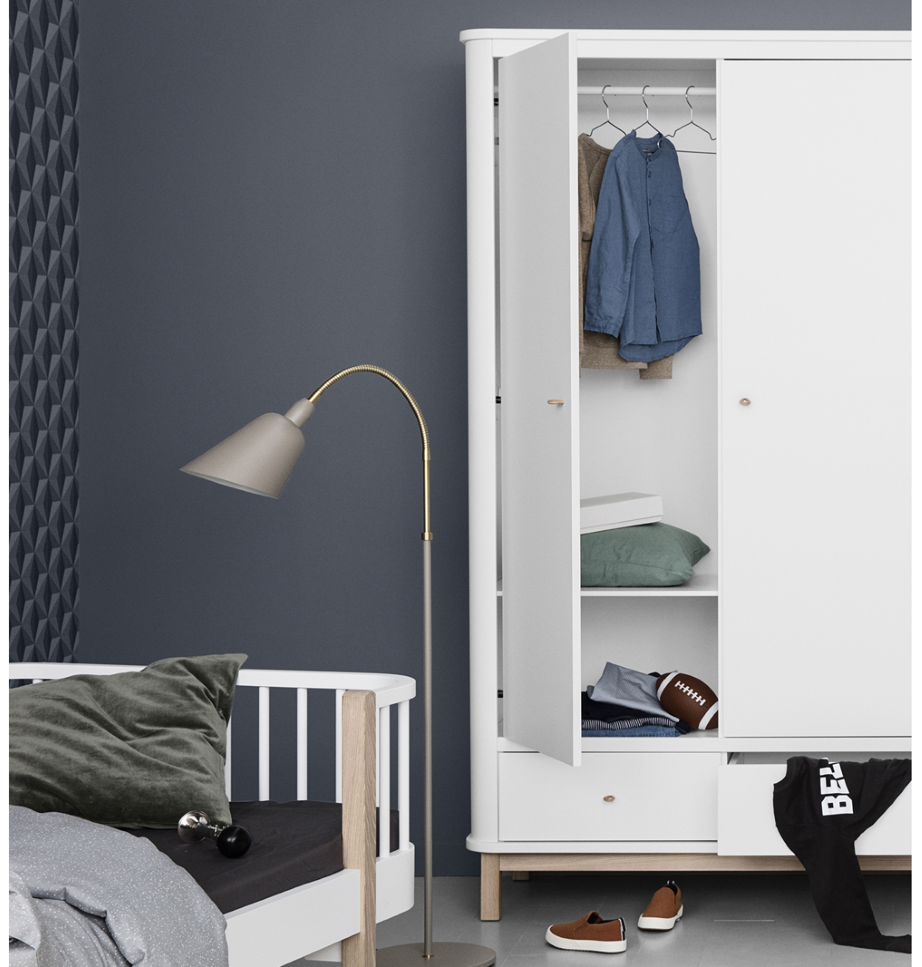 Garderob Wood vit/ek Oliver Furniture  - 10