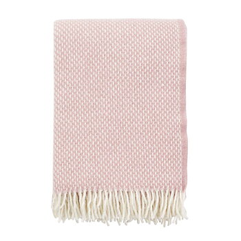 PREPPY pläd lammull rosa, Klippan Yllefabrik