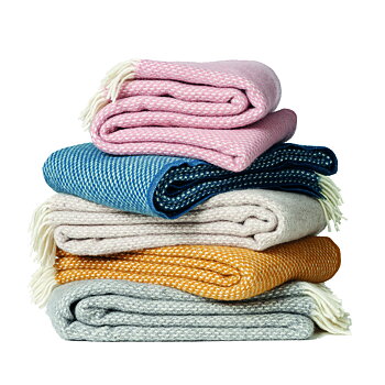 PREPPY pläd lammull rosa, Klippan Yllefabrik