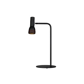 Bordslampa TALK Svart struktur med brunt läder Örsjö belysning