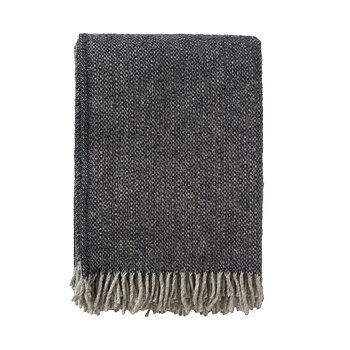 Vide ullpläd charcoal Klippan Yllefabrik