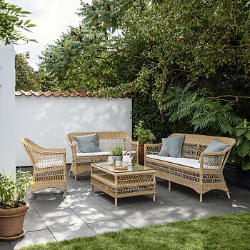 Hazel soffbord m/glastopp Natur Sika-design