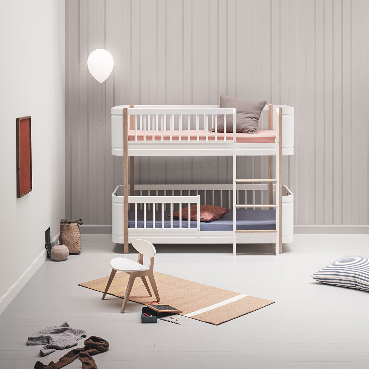 Våningssäng WOOD MINI+ vit/ek Oliver Furniture - 3