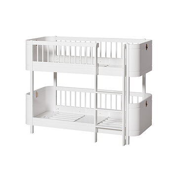 Våningssäng WOOD MINI+ vit Oliver Furniture