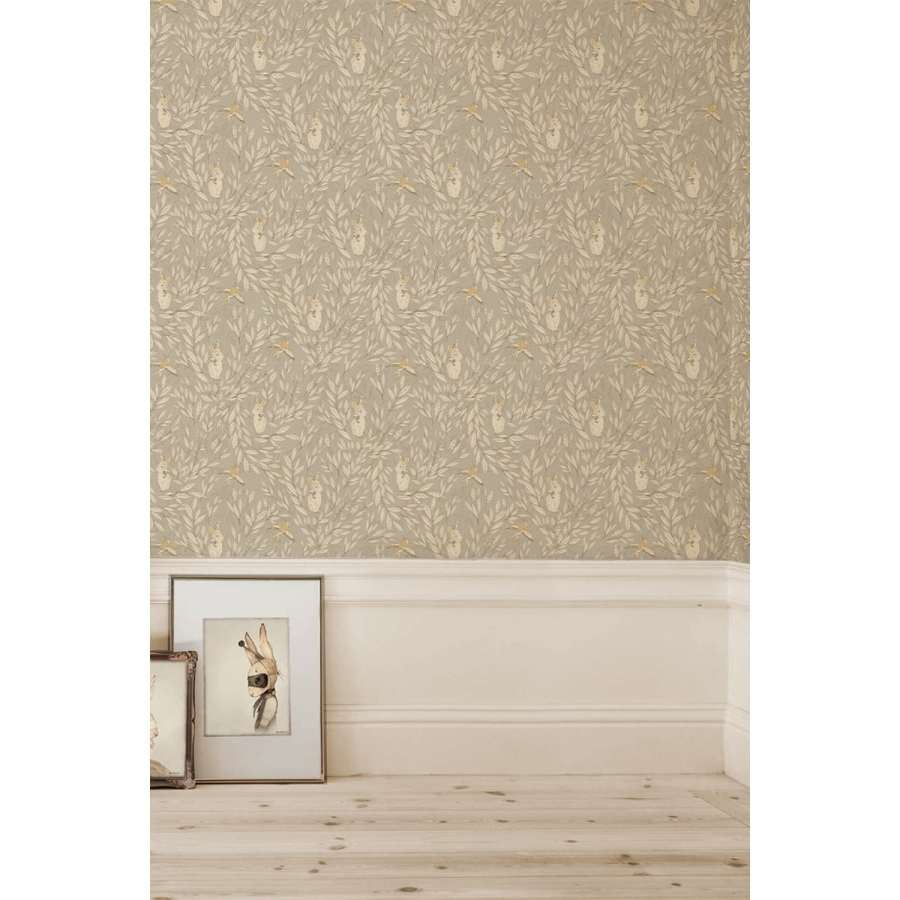  Mrs Mighetto tapet Misty Leaf Fauna grey - 3