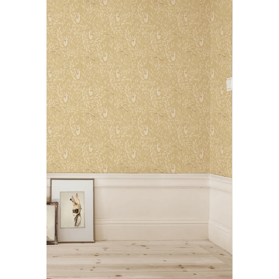  Mrs Mighetto tapet Misty Leaf Fauna mustard - 2