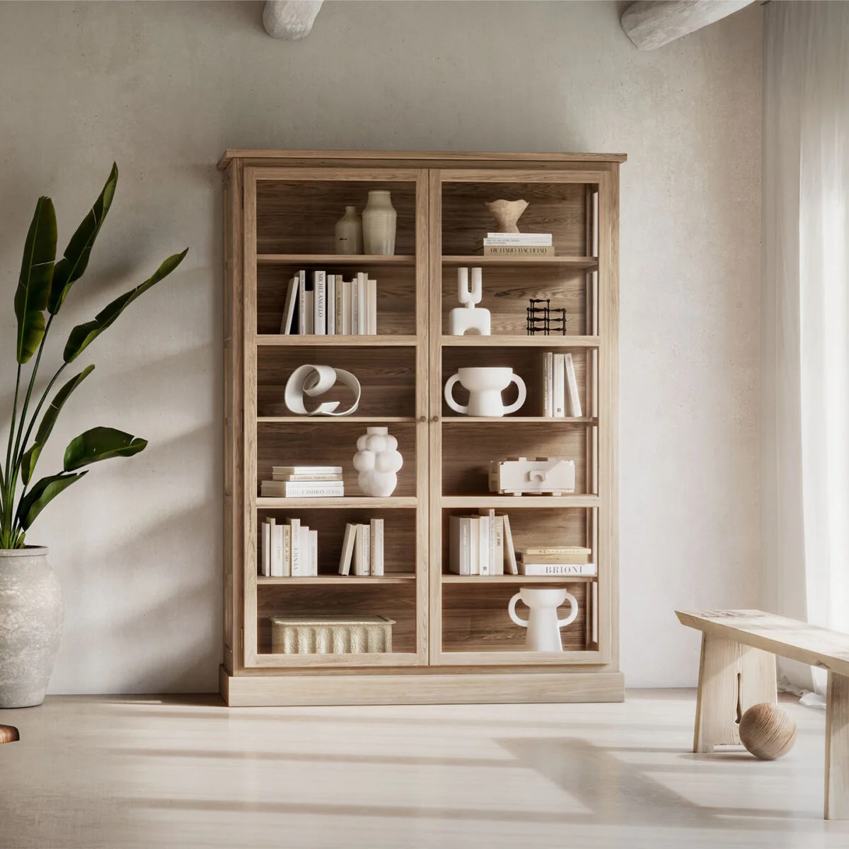 Vitrinskåp Modell N2 Light Oak Lindebjerg Design - 3