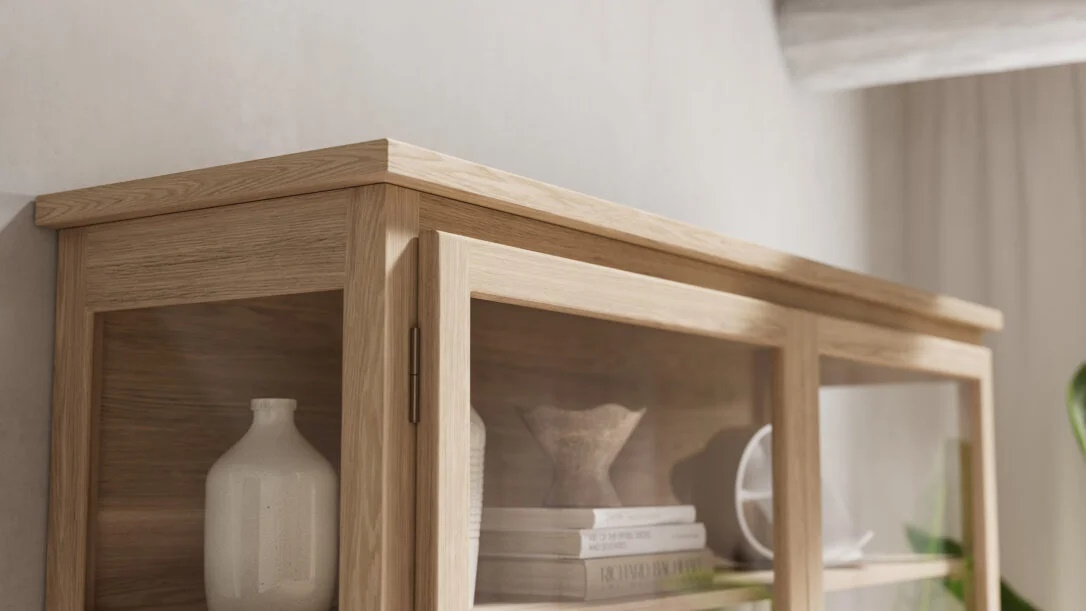 Vitrinskåp Modell N2 Light Oak Lindebjerg Design - 4