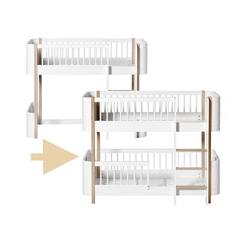 Ombyggnadsset Wood Mini+ loftsäng till våningssäng