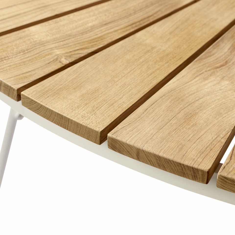 Trädgårdsgrupp Ellen teakbord 110 cm 4 stolar teak / vit Cinas - 6