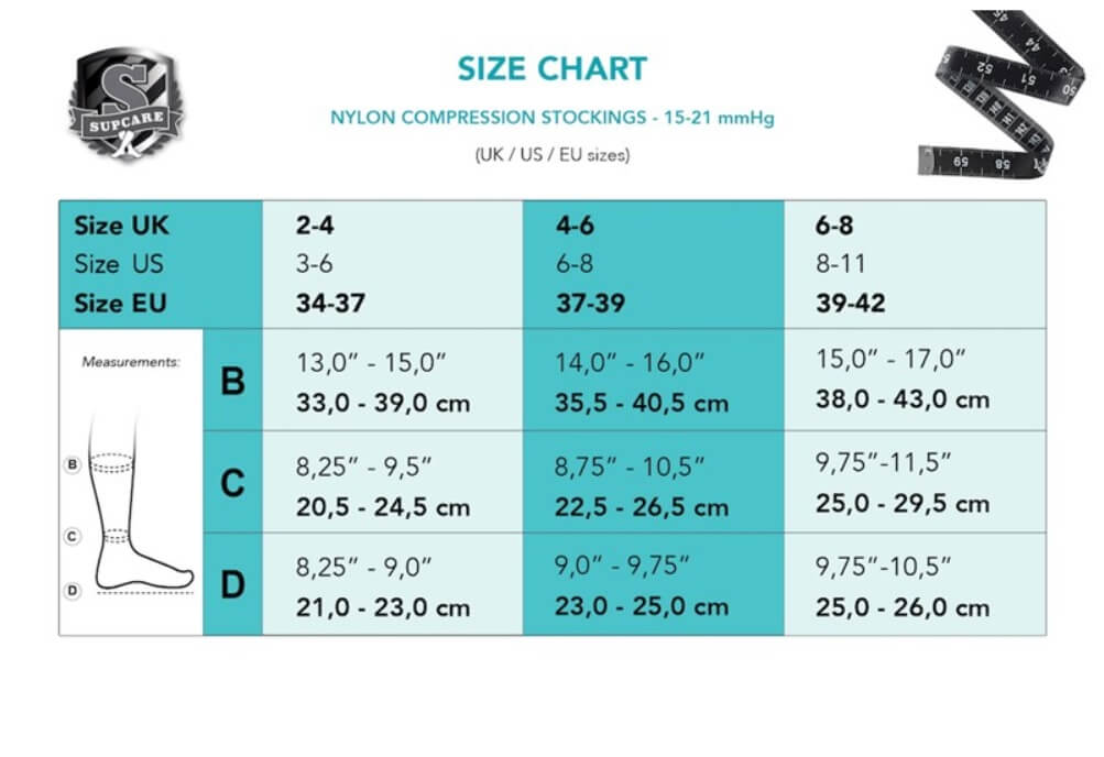 Supcare - Stödstrumpor Nylon Prickig - 3