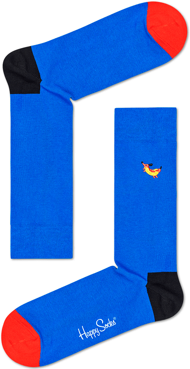Happy Socks  Embroidery Hot Dog Sock