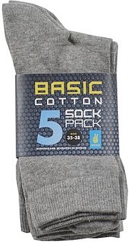 5-Pack Seger Basic Cotton Socks Grå