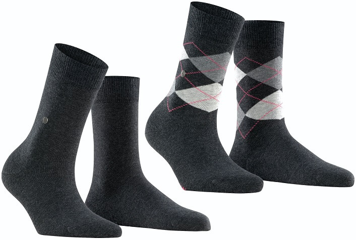 Strumpor argyle antracit