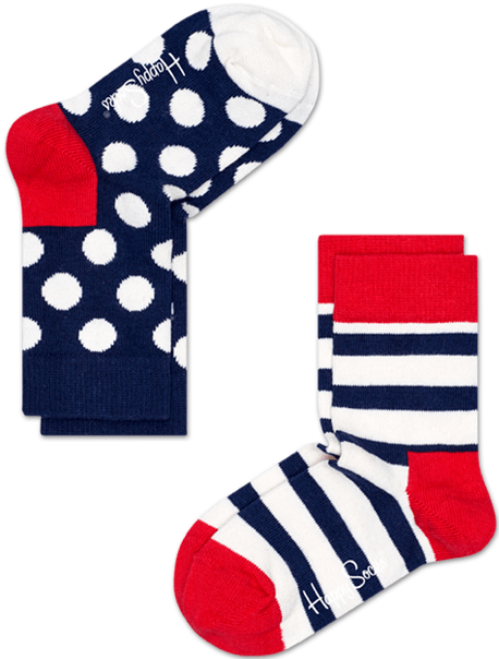 2-Pack Happy Socks Stripe Barnstrumpor