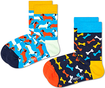 2-Pack Happy Socks Kids Dog Socks
