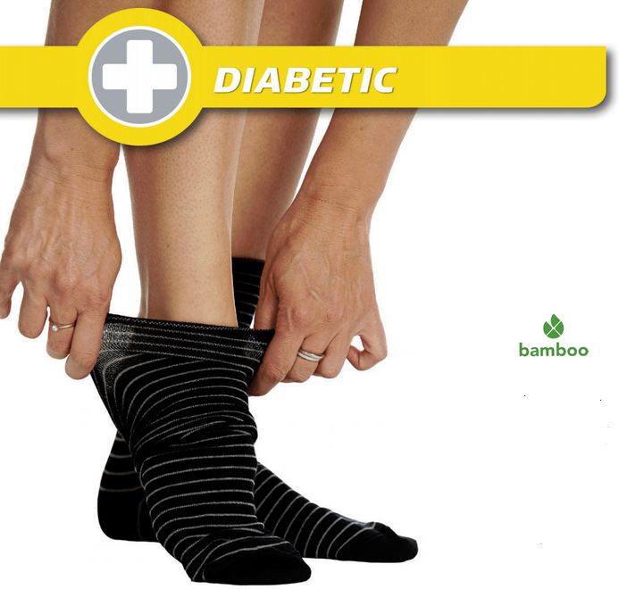 10-pack Diabetes Strumpor Bambu med roll-top - 2