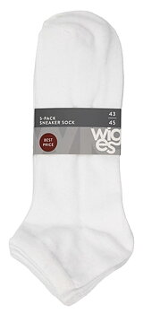 5-Pack white ankle socks