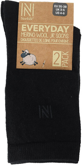 2-Pack Norfolk Helsinki Kids Merinoull Svart - 2