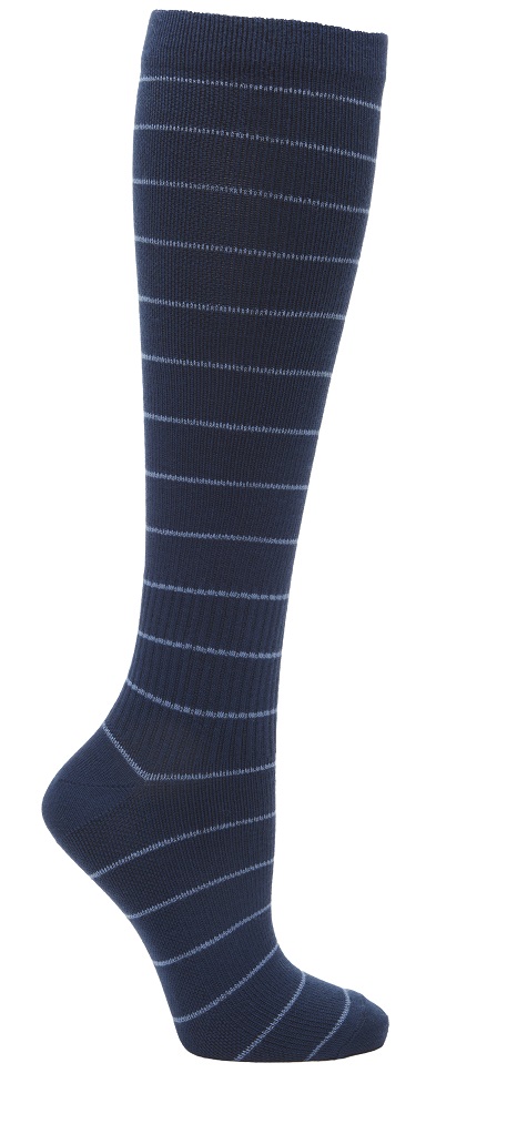 Zent Stödstrumpor Randiga Blå Bambu